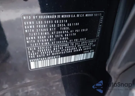 2018 Volkswagen Tiguan 2.0T S from USA, damaged, VIN 3VV0B7AX4JM058773